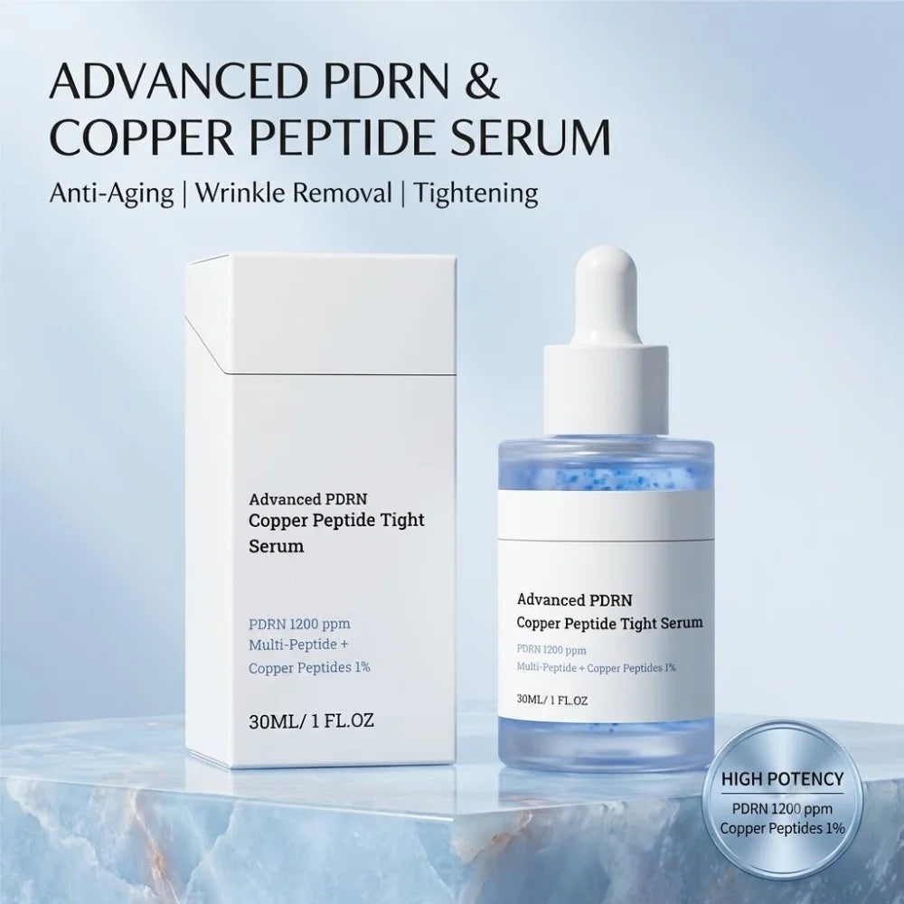 Copper Peptide Face Serum Anti Aging Wrinkle Removal PDRN Essence Skin Tightening Moisturizing Facial Serum 30ml Skin Care