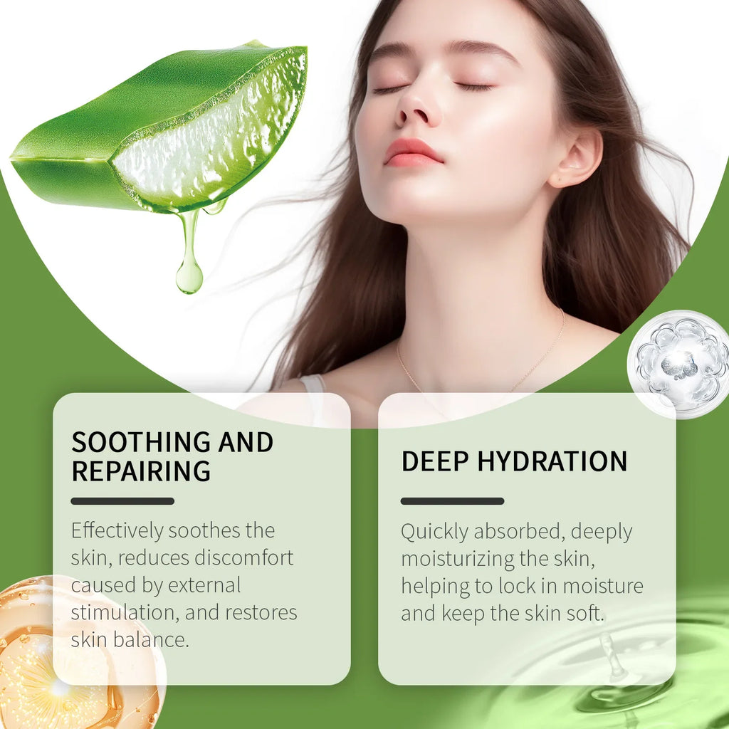 Eelhoe Aloe Vera Skin Care Series Fade Fine Lines Light Weight Improving Elasticity Nourishing Hydrating Facial Moisturizing Set